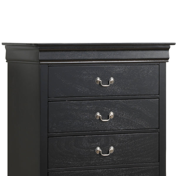 English Elm Charming Black Traditional Storage Chest with Spacious Interior, Durable Particle Board, 48"H x 33"W x18"D B078108213