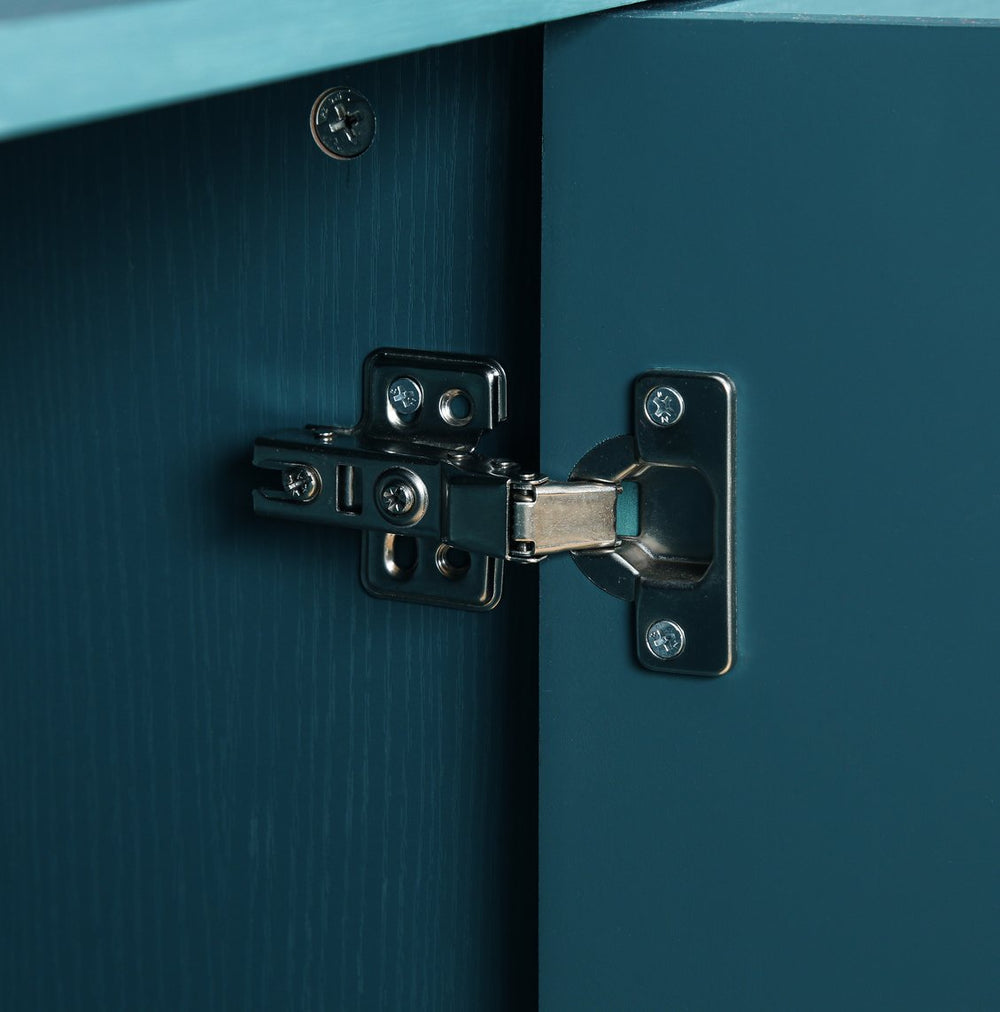 English Elm 63'' Natural Wood Storage Cabinet with Carved Floral Doors & Metal Handles, Adjustable Shelves for Living Room, Kitchen, Entryway W1445P251889