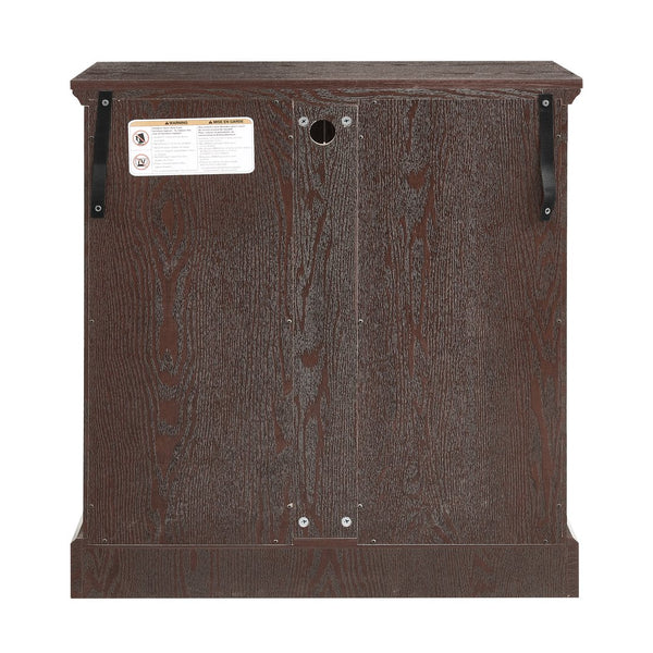 English Elm Led Curio Display Cabinet - Antique Cherry Showcase With Adjustable Shelves & Colorful Illumination W1758P387891