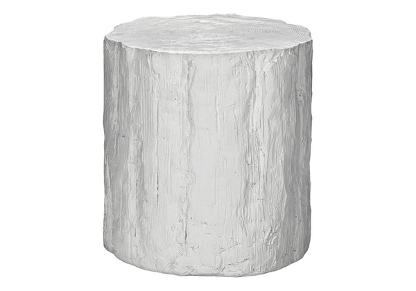 English Elm Accent Tree Stump Round Side Table Sculptural White Magnesium Oxide Indoor Outdoor B2710P461669