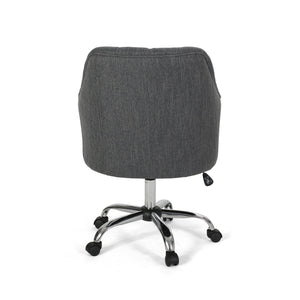 English Elm Christopher Knight Home® - OFFICE Contemporary Swivel Chair with Button-Tufted Diamond Stitching, Chrome Base, Adjustable Height and Casters Charcoal 65313.00FCHAR