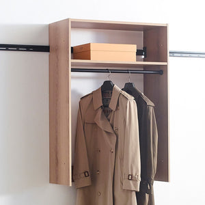 English Elm Devi Modular Wall Mounted Oak Closet Organizer with Five Configurable Storage Units B040S00115