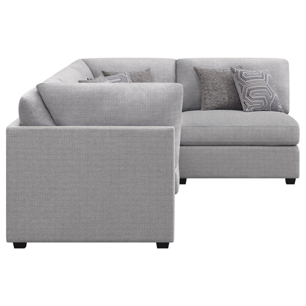 English Elm Lafayette Modular Sectional Sofa with Feather Down Cushions for Compact Living Rooms B062S01442