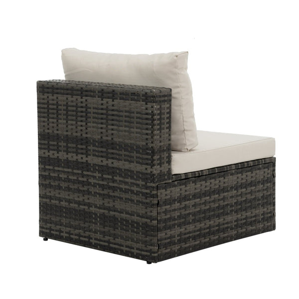 English Elm Patio 6-Piece Pe Wicker Furniture Set With Glass Coffee Table – Stylish Outdoor Seating For Relaxation W1703S00025-GIGA