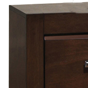 English Elm Walnut 2-Drawer Nightstand