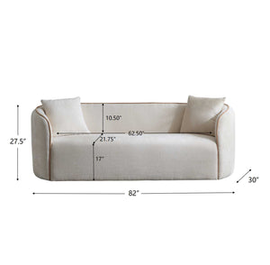 English Elm Christopher Knight Home® - Coral 82" Curved Sofa 3-Seater with Plush Cloud-Like Cushions, Sturdy Frame Supports 900 lbs, Elegant Beige N773P240634B_N773P240653B