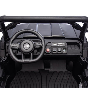 English Elm 24v Two Seat Kids Electric Dump Truck Six Wheel 4wd Utv with Parental Remote Black W1578P268991