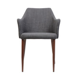 Christopher Knight Home® - Noble House - Nadya Mid Century Light Grey Fabric Dining Chairs With Dark Walnut Wood Finished Legs - Set Of 2