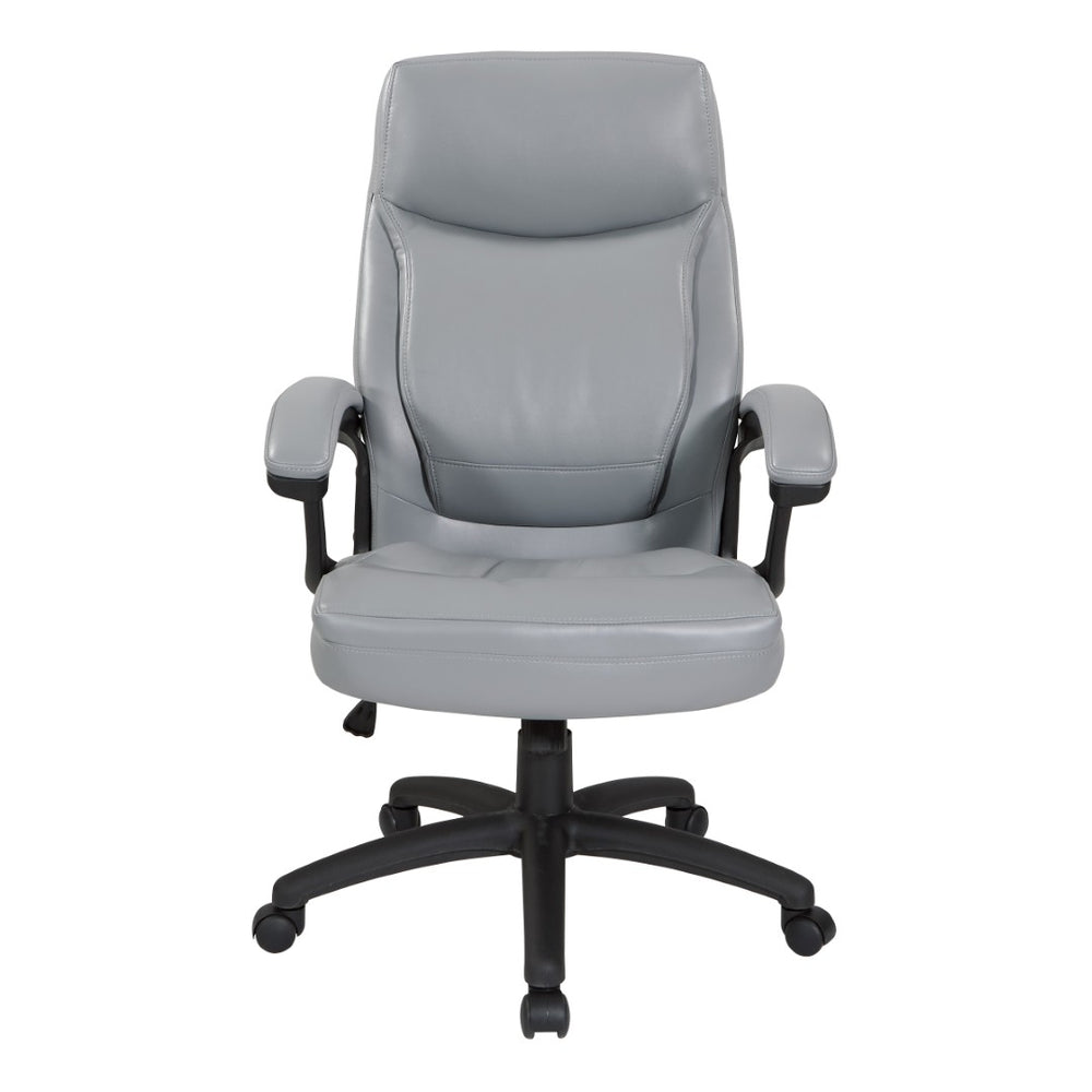 OSP Home Furnishings Executive High Back Bonded Leather Office Chair with Lumbar Support and Pneumatic Lift EC6583-EC42