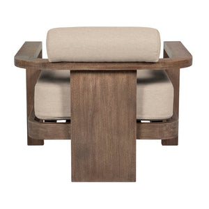 English Elm Relic Outdoor Eucalyptus Lounge Chair with Fade Resistant Olefin Cushions for Patio B2736P464820