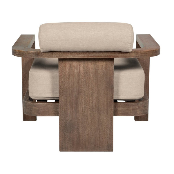 English Elm Relic Outdoor Eucalyptus Lounge Chair with Fade Resistant Olefin Cushions for Patio B2736P464820