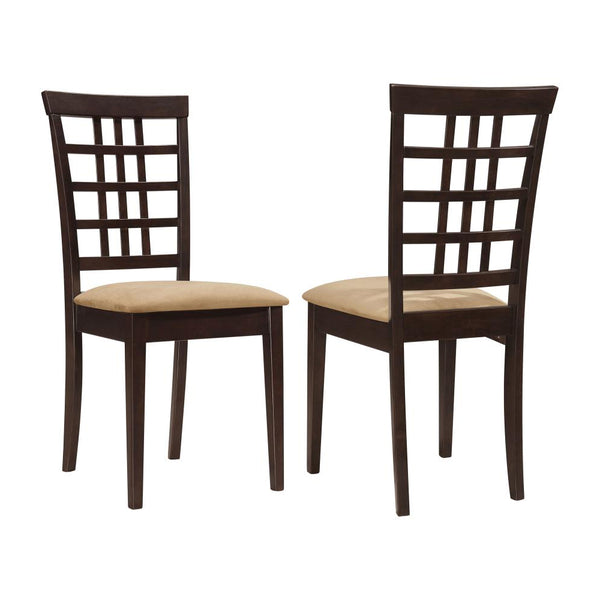 English Elm Set Ultra-Modern Leatherette Side Chairs with Chrome Curved Legs, Sleek Contoured Seats for Dining Comfort Cappuccino B016P224742