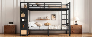English Elm Full Size Pine Loft Bed House Frame with Slide Bookshelves and Moon Star Rails W1580S00589