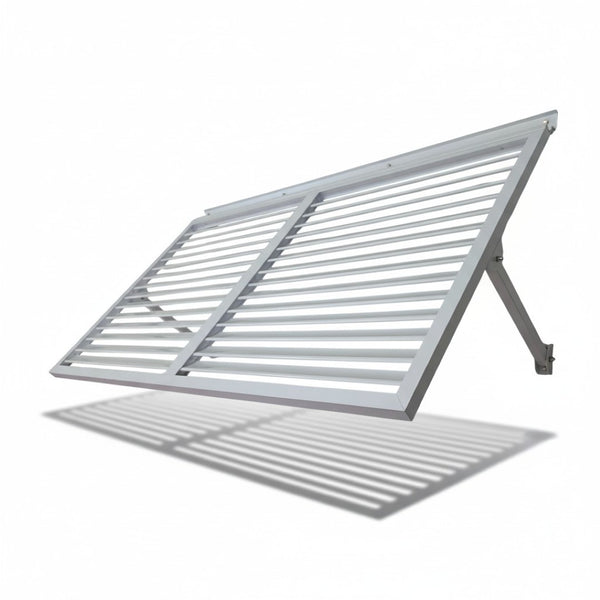 English Elm Haze Aluminum Outdoor Awning White Powder Coat Architectural Entry Door Weather Shield B2755P462220