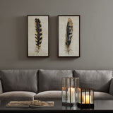 Urban Habitat Gilded Feathers Global Inspired Gold Foil 2-piece Canvas Wall Art Set UH95C-0002 Yellow