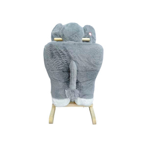English Elm Kids Elephant Plush Rocking Toy with Sound Button Safety Belt and Sturdy Steel Frame W3723P374146