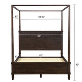 Martha Stewart Kenna Traditional Canopy Bed Queen MT115-1206 Dark Coffee