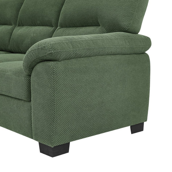 English Elm 3-seater Track Arm Sofa Tufted Textured Fabric Couch for Modern Living Rooms Dark Green W5568S00010