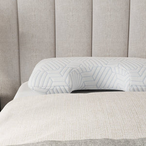 English Elm Bella Curved Memory Foam Pillow with Heat Absorbing Cover for Restful Sleep B337P360167