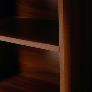 English Elm 55.1''L, Walnut Adjustable L-Shaped Executive Desk with Sliding Door Cabinet, Drawer & Storage Space N843P293669W