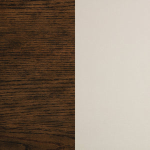 English Elm 2pc Farmhouse Ladderback Dining Chairs with Padded Latte Upholstery, Asian Hardwood Frame, Wire-Brushed Texture Brown,Ivory 43.11 L x 22.83 W x 14.37 H B011P298385