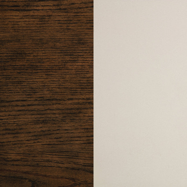 English Elm 2pc Farmhouse Ladderback Dining Chairs with Padded Latte Upholstery, Asian Hardwood Frame, Wire-Brushed Texture Brown,Ivory 43.11 L x 22.83 W x 14.37 H B011P298385