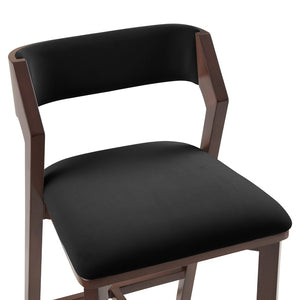 English Elm Counter Stool Velvet Upholstered Walnut Frame with Gold Footrest for Kitchen Bar B365P398016