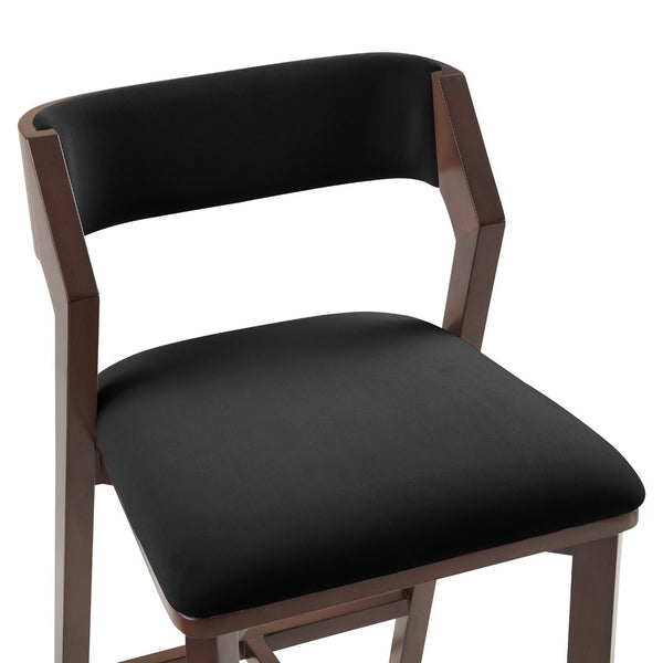 English Elm Counter Stool Velvet Upholstered Walnut Frame with Gold Footrest for Kitchen Bar B365P398016