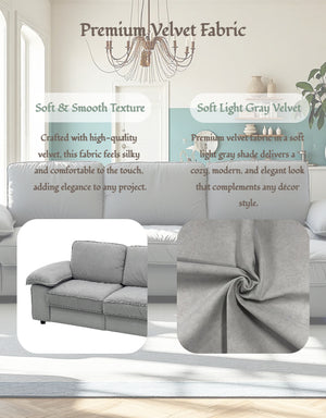 English Elm Fx-P20M-3S0-Gy Modern L-Shaped Sectional Sofa With Chaise & Ottoman – Cozy, Space-Saving Design! W576S00232