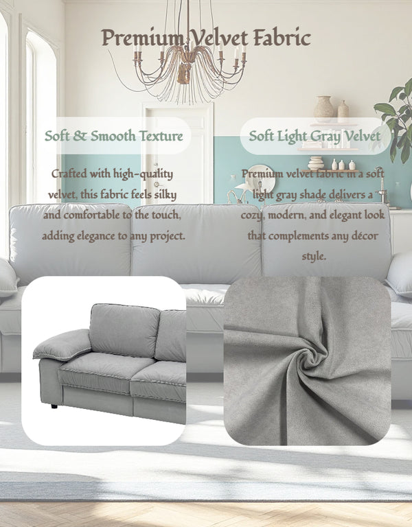 English Elm Fx-P20M-3S0-Gy Modern L-Shaped Sectional Sofa With Chaise & Ottoman – Cozy, Space-Saving Design! W576S00232