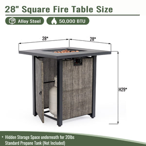 English Elm 28" Propane Gas Fire Pit Table - 50,000 Btu Steel Outdoor Heater For Patio, Garden & Deck Fun! W853P293852