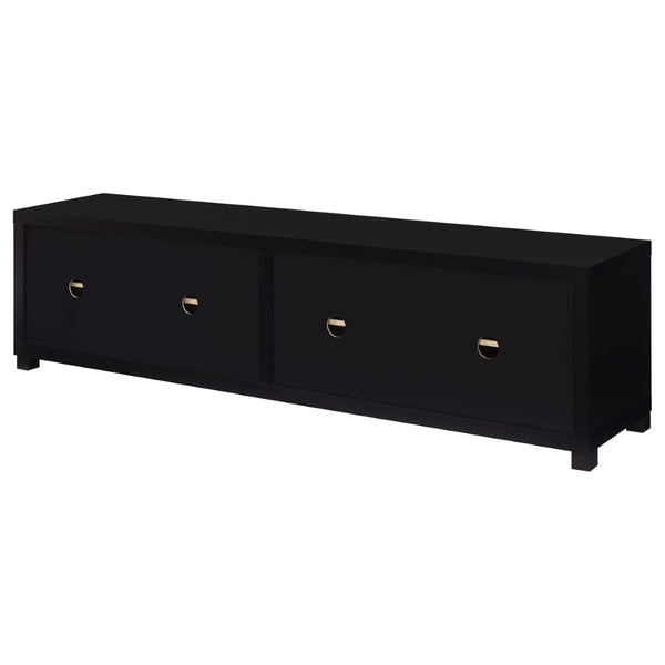 English Elm Arnaud Matte Black 3 Piece Entertainment Center with Media Towers for Living Room B062S01737