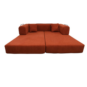 English Elm Double Convertible Corduroy Sleeper Sofa High Density Foam Wide Armrest Studio Bed W3064P245391