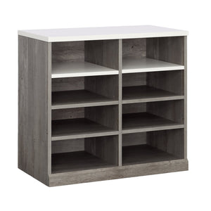 English Elm Open Open Storage Cabinet Brown Finish for Crafts & Office — Compact, Durable, Scratch-Resistant Organizer B356P367953