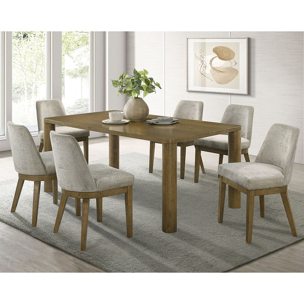 English Elm Bryant Light Tan Upholstered Dining Side Chair Set of 2 — Rounded Back, Tapered Legs, Warm Wood Comfort B062P375413