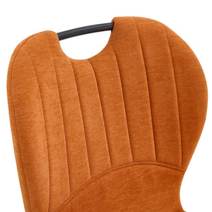 English Elm Set of 4 Olive Fabric Dining Chairs Ergonomic Cushion Black Steel Frame Modern Black+Orange W1151P454882