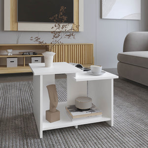 English Elm Coffee Coffee Table 16.6" H Compact Engineered Wood Accent Table for Living Rooms, Modern Minimalist Style Durable Finish White 29.53 L x 22.05 W x 3.54 H B097P296822