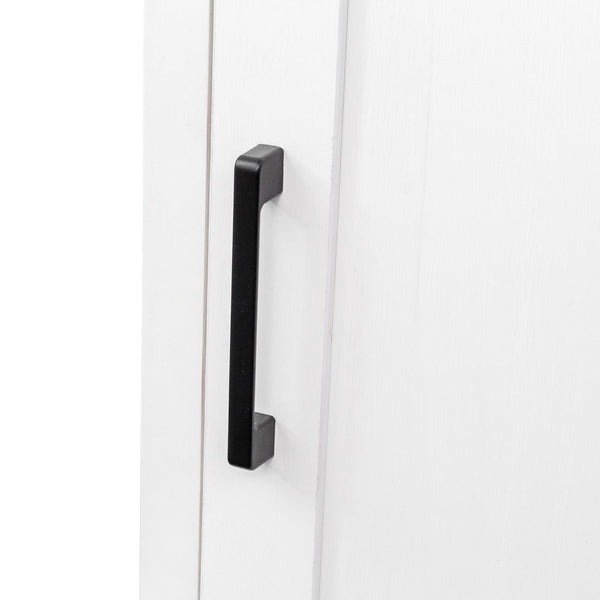 English Elm White Modular Wine Bar Cabinet with Hutch, Buffet Storage Shelf Drawer Cupboard for Dining Room W331P195808