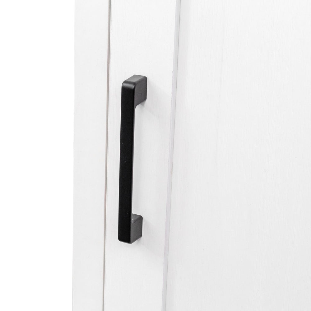 English Elm White modular wine bar cabinet with hutch — spacious drawer, shelves & cupboard for dining display storage W331P195808