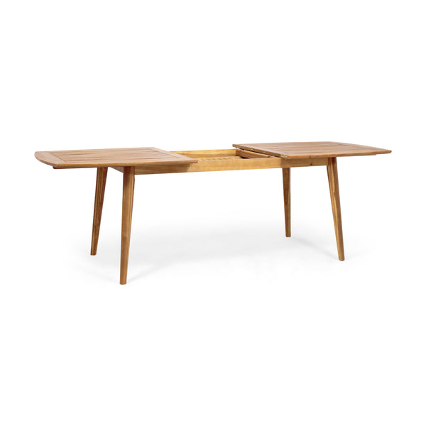 English Elm Christopher Knight Home® - 7 Expandable Outdoor Dining Set with Acacia Table & Stackable Chairs, Durable Metal Frame, Patio Orange,Teak N768P192555O_6_65428.00