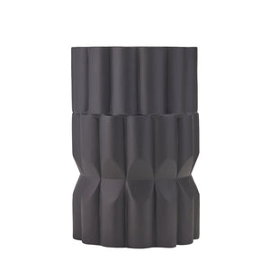 English Elm 13 Inch Handmade Mgo Geometric Side Table Sculptural Matte Accent for Indoor Outdoor Black N772P390780B