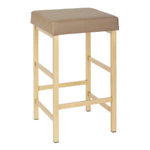 OSP Home Furnishings 26" Gold Backless Stool Camel