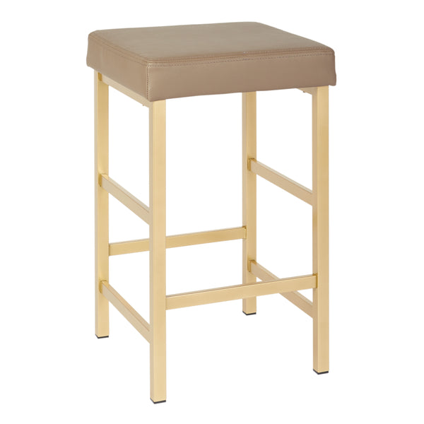OSP Home Furnishings 26" Gold Backless Stool Camel