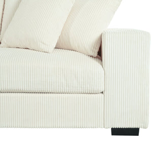 English Elm Christopher Knight Home® - Mirod Large Sectional Sofa with Deep Foam Seats, Built-In Cup Holders, USB Charging Ports, Modern Design Beige N760S0000043A