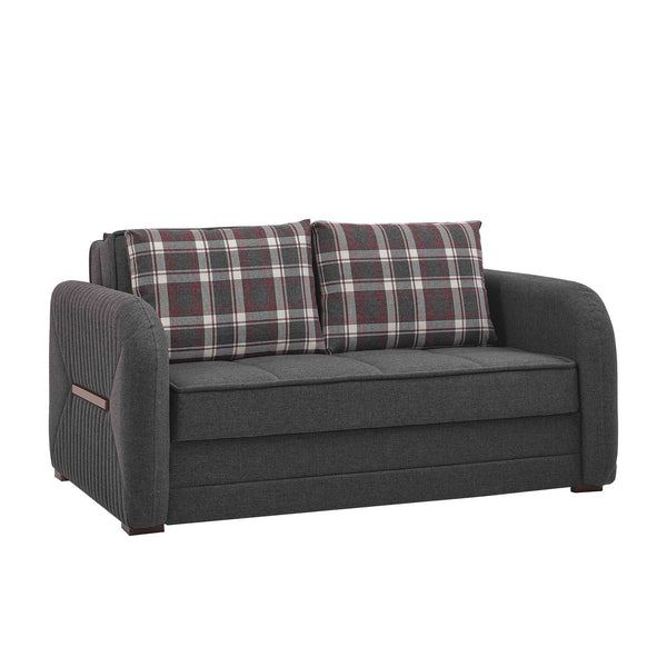 English Elm PrimeNest Flyte Collection Upholstered Convertible Loveseat with Storage, Chenille Sleeper for Small Spaces Gray B030P281817
