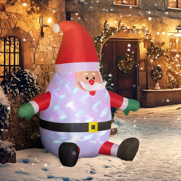 English Elm Outsunny 6' Inflatable Santa Claus With Rotating Magic Light - Perfect For Outdoor Holiday Displays! W2225P249961-GIGA