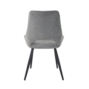 English Elm Modern Gray Velvet Dining Chairs Set of 2 – Plush Upholstered Side Chairs, Black Metal Legs, 22"x36.5" Comfort B011P321300