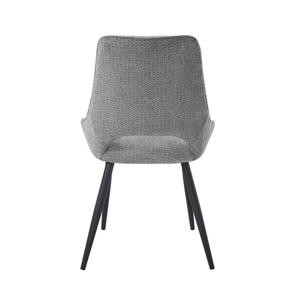 English Elm Modern Gray Velvet Dining Chairs Set of 2 – Plush Upholstered Side Chairs, Black Metal Legs, 22"x36.5" Comfort B011P321300