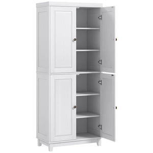 English Elm Homcom 72.5" Tall Kitchen Pantry Cabinet With Soft-Close Doors, Adjustable Shelves & Stylish Design W2225P217114