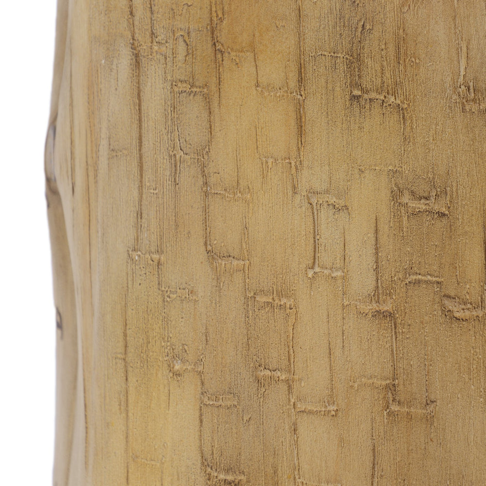 English Elm Christopher Knight Home® - Outdoor 14.25inch MGO Side Table Hand-Painted Faux Wood Stump Light Brown, Durable 220lb Capacity N772P195841B